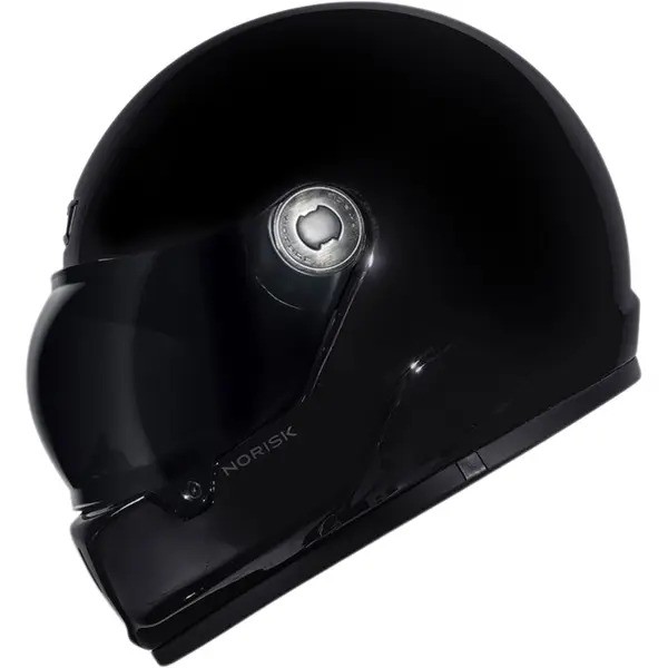 Capacete Norisk V8 Monocolor Custom Retrô Old School Fibra de Vidro Masculino Feminino Preto Brilho