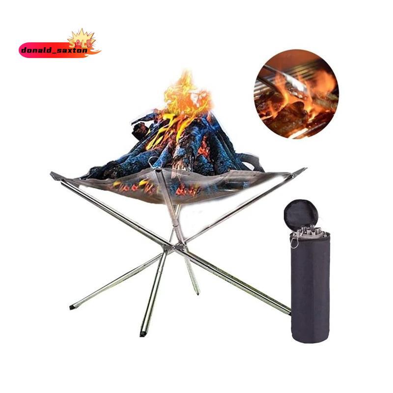 [Rápido D] Suporte Dobrável Para Fogueira Portátil De Metal Exterior , Médio E Fácil De Usar