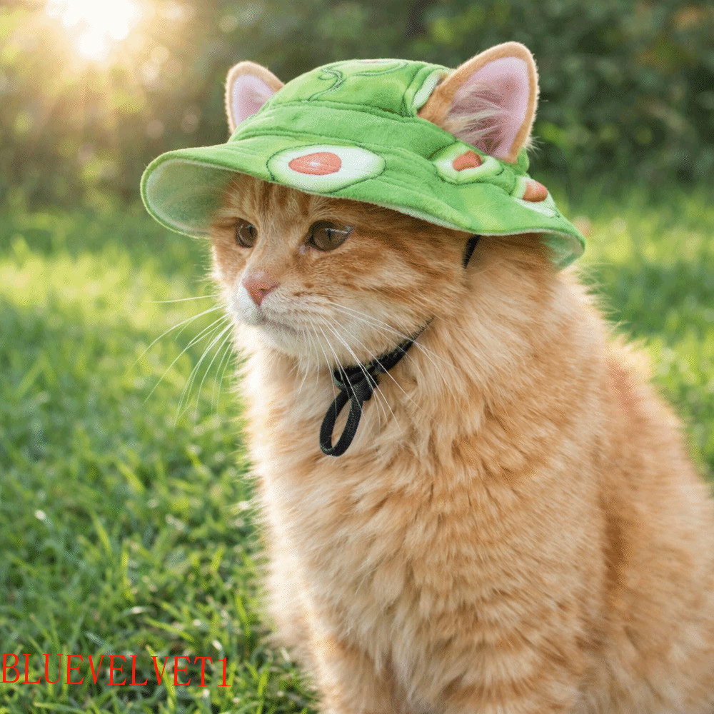 BLUEVELVET1 Chapéu Protetor Solar Para Cães , De Sol Ajustável Com Estampa De Frutas Animais De Estimação Pescador Leve 