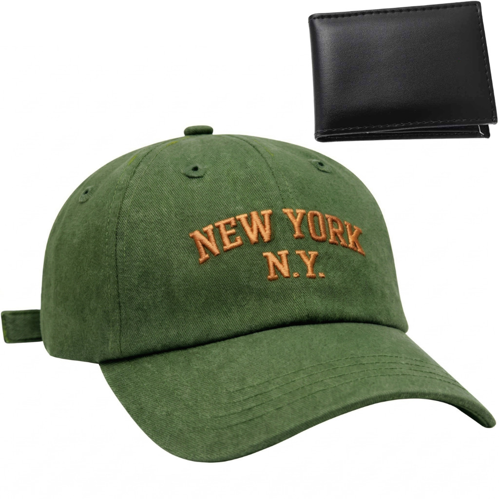 Boné New York NY Aba Curva Beisebol Verde Snapback Bordado Regulagem Casual Strapback