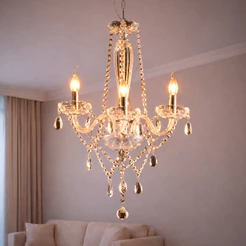 Lustre Pendente Colonial ou Crown Classico 5xG9 ou 3xE14 Preto ou Transparente
