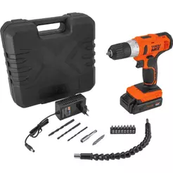 Parafusadeira Furadeira 20V Toolmix PFT020 22Nm Bateria de Lítio Maleta Mandril 10mm