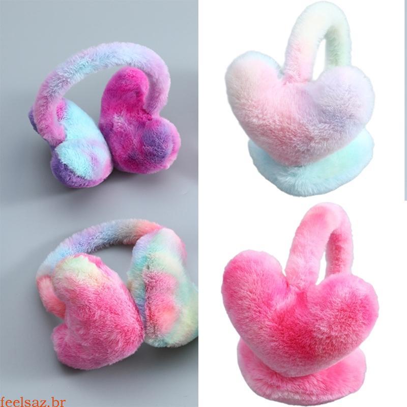 feelsaz Aquecedor Orelha Pelúcia Coração Peludo E Quente Para Atividades Ar Inverno Mantenha Aquec