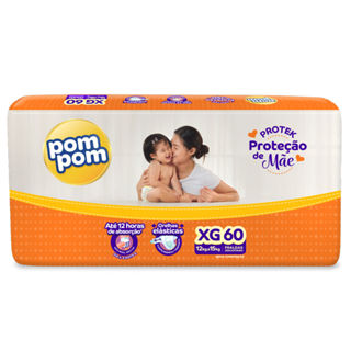 Fralda Descartável Pom Pom Protek Hiper XG - 60 Unidades em Oferta na Shopee