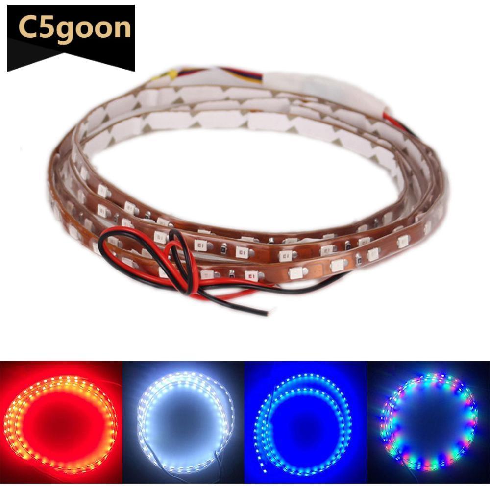 C5GOON 1Pc 45cm/90cm LED Luz De Tira SMD 3528 Fita Flexível Corda Listra Ray Lâmpada Interior Do Carro Atmosfera Luzes 1