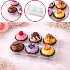 10 CAIXA EMBALAGEM P/ 6 DOCES E BOMBONS - CRISTAL BWB 14245