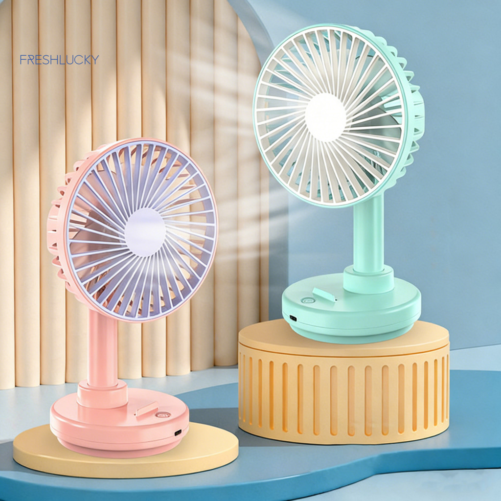 Rotating Electric Fan Anti-tip Desktop Portable Usb Rechargeable Desk 3 Speeds Quiet Wide-angle Air Circulation for Offi