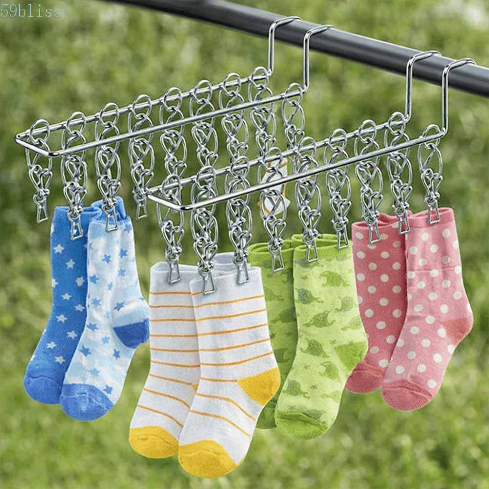 Rack De Secagem De Meias BLISSC , Roupas À Prova D'água De Vento , Prendedor De Roupa De Rede De Janela De 10/16 Clipes