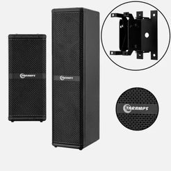 Caixa Acústica Taramps T200.2 ou T400.4 HF Com ou Sem Suporte 8 Ohms Preto 200W ate 400W