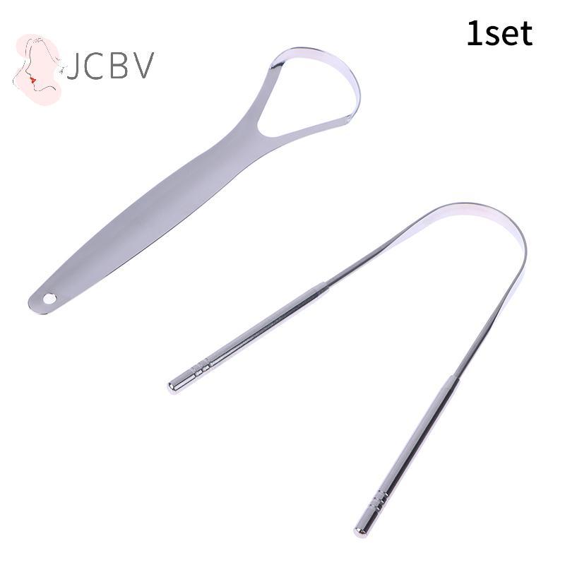 [JCBV] 2 Peças Raspador De Língua De Aço Inoxidável Limpador Ferramentas De Cuidados Bucais Para Remoção De Mau Hálito
