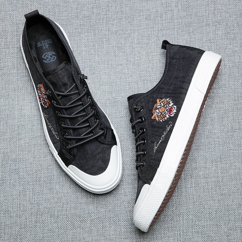 2026 novo estilo sapatos masculinos primavera respirável sapatos casuais masculinos sapatos de lona de cano baixo sapato