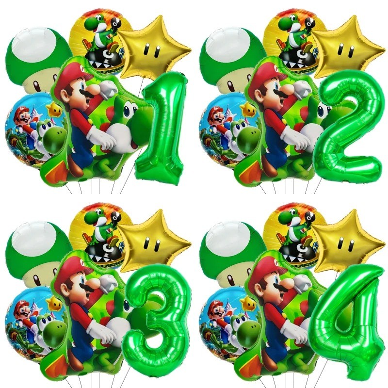 Novo Super Mario Dos Desenhos Animados Pop Festa De Aniversário Balão Conjunto Decoração Presentes Das Crianças