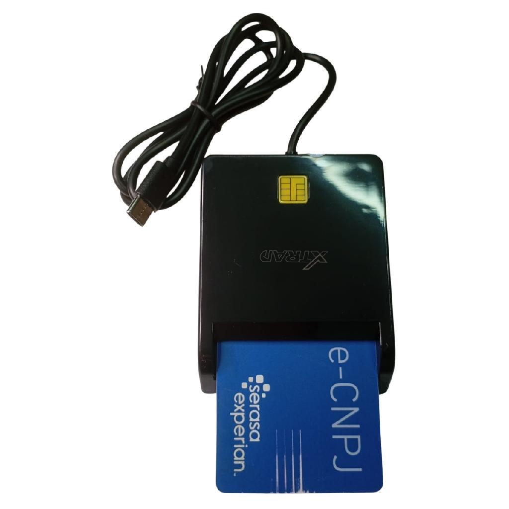 Leitor De Cartão Smart Card Para Certificado Digital A3 com USB Tipo C Para OAB E-CPF E-CPNJ Etc