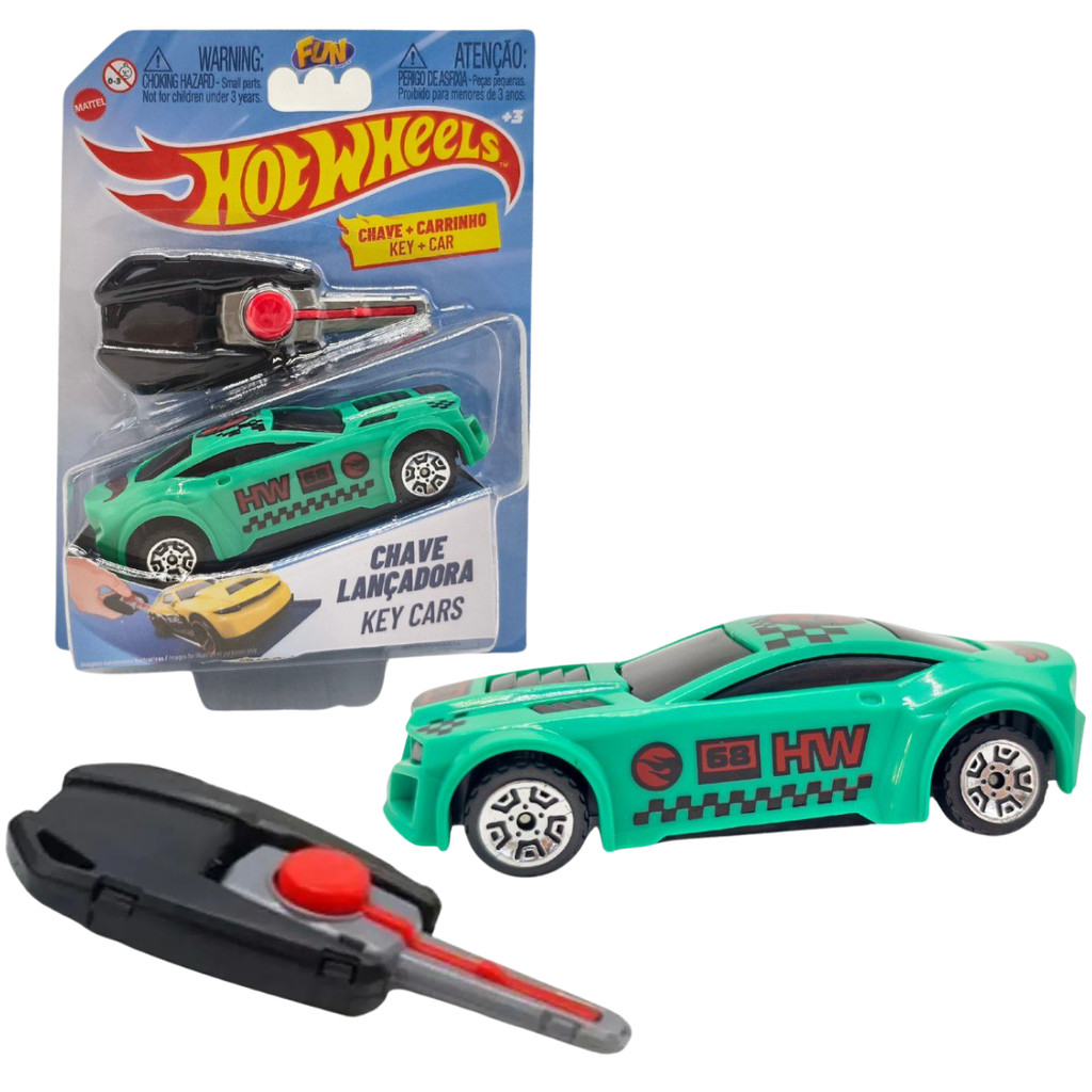 Hot Wheels Lançador Chave Radical Carro Verde F00034 - Fun Divirta-se