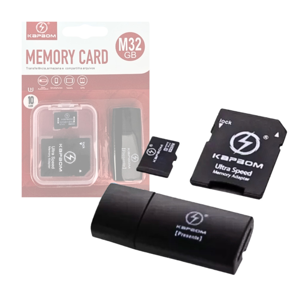 Cartão de Memória e Pendrive 32GB Kapbom KA-M32