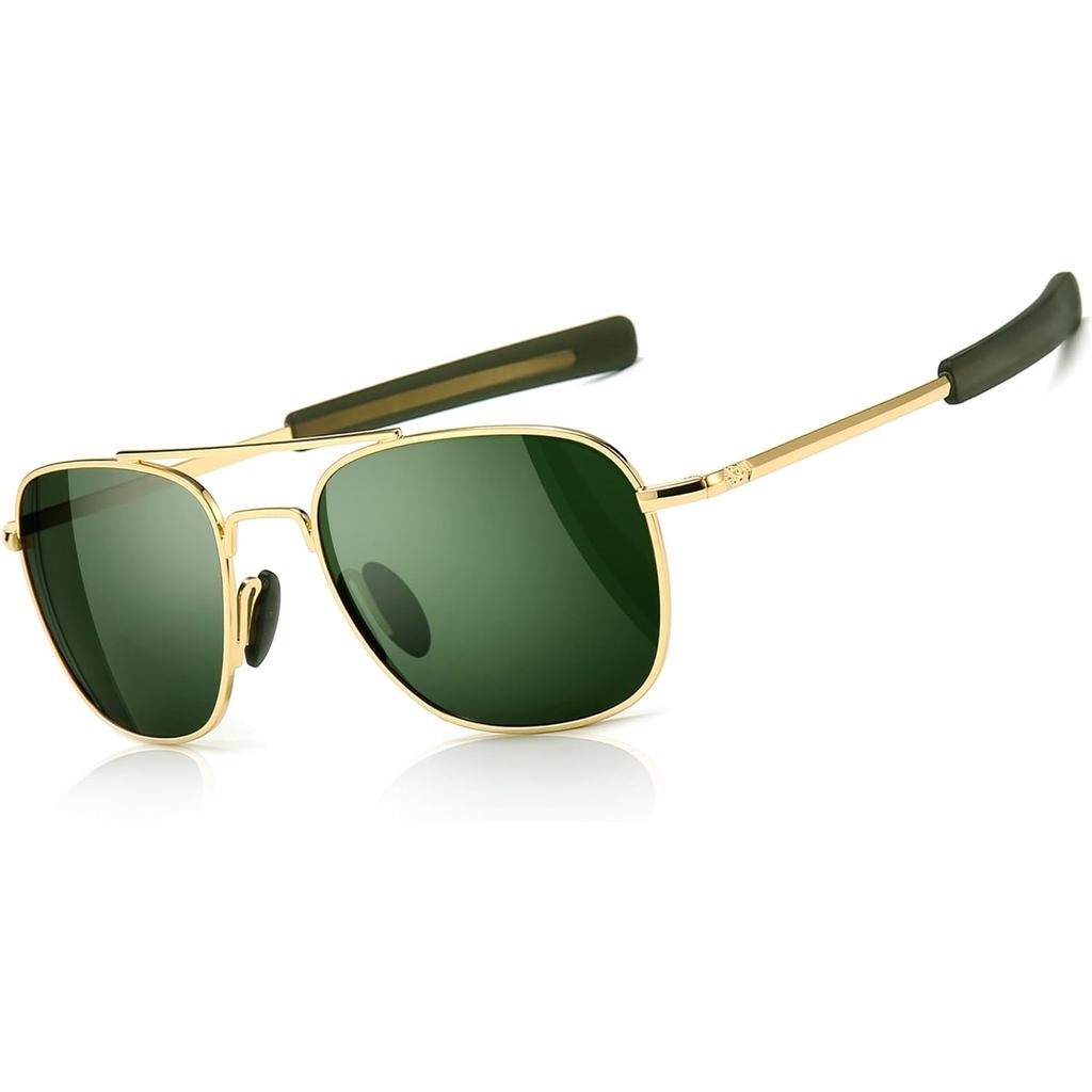 Óculos de Sol Masculinos SUNGAIT Estilo Militar Polarizados Aviador com Hastes de Baioneta