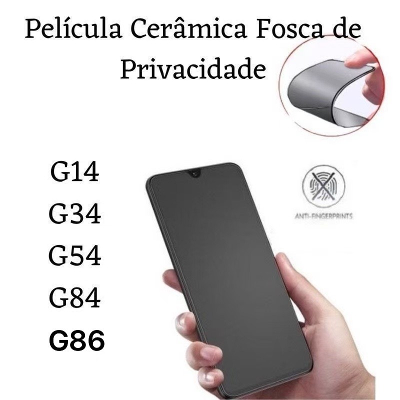 Kit Película Cerâmica Fosca Privacidade Para Motorola Moto G04/ G14/ G24 /G34 /G
