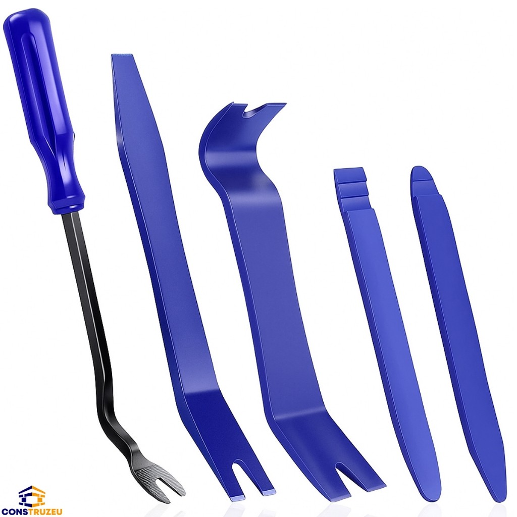 Kit Jogo De Espatulas Ferramenta De Nylon Desmontar Painel Forro De Porta Automotivo Com 5 pecas em Oferta na Shopee