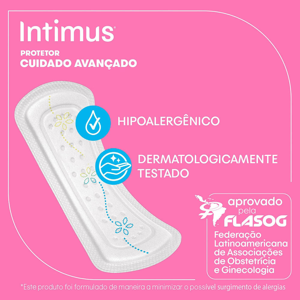 Detalhes do Protetor Diário Intimus Cuidado Avançado com Indicador de Troca 40 Unidades Leve Mais Por Menos
