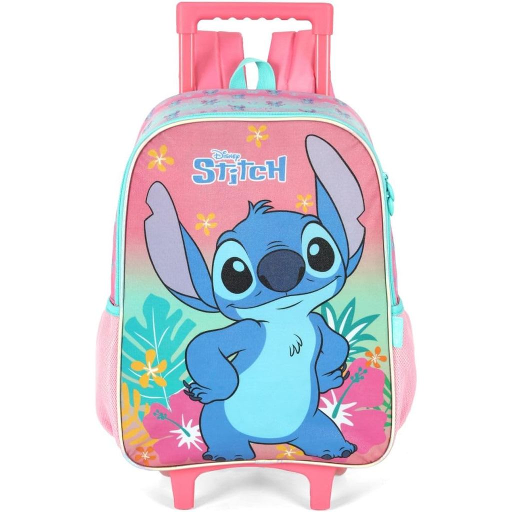Mochila Infantil, Luxcel, com Rodinha, Stitch, Rosa, G