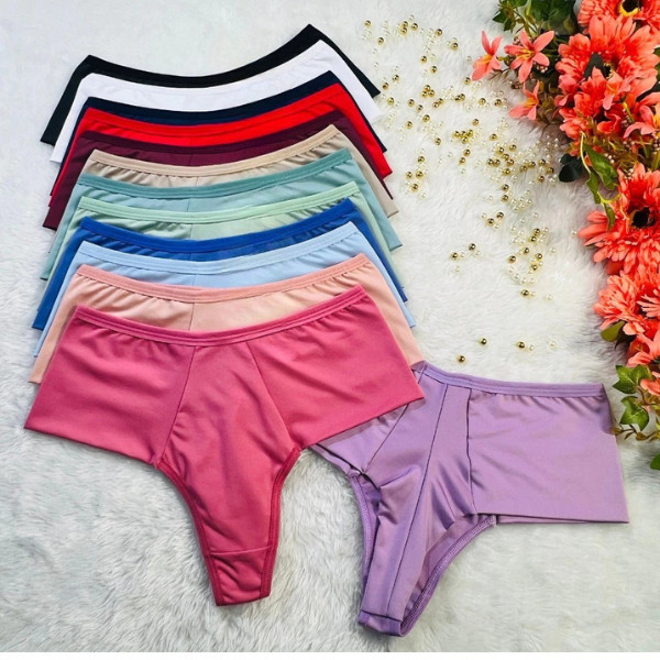 Kit Calcinhas Fio Duplo Pala Dupla Conforto Cintura Alta Tanga