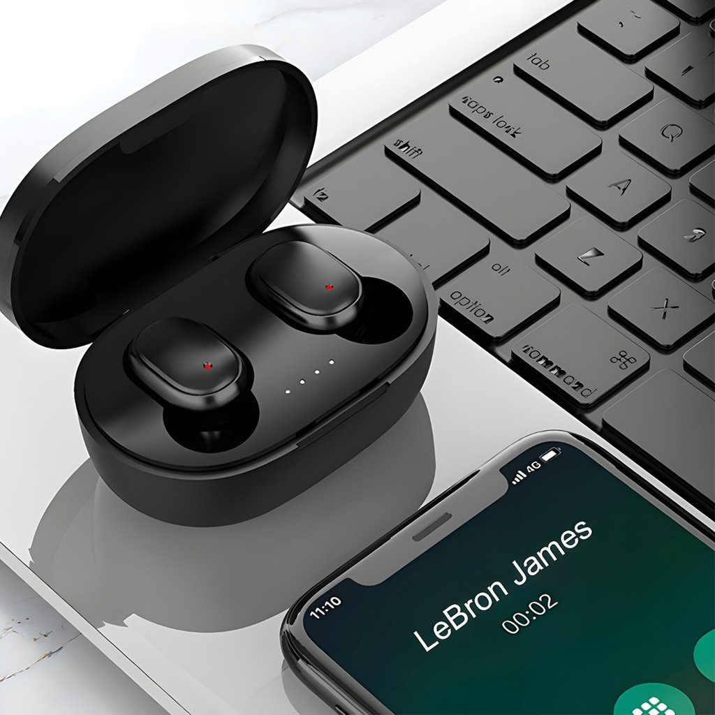 A6S Fone de Ouvido Bluetooth Sem Fio TWS com Estojo de Carregamento Microfone Integrado