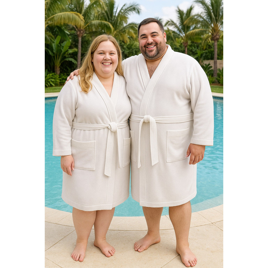 Roupão Adulto Plus Sise EXG Feminino Masculino Algodão Poliéster Felpudo EXG Unissex Hobe Saida Banho Super Promoção