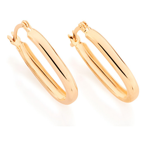 Brinco Argola Oval Média Fecho Trava Rommanel 520808 em Oferta na Shopee