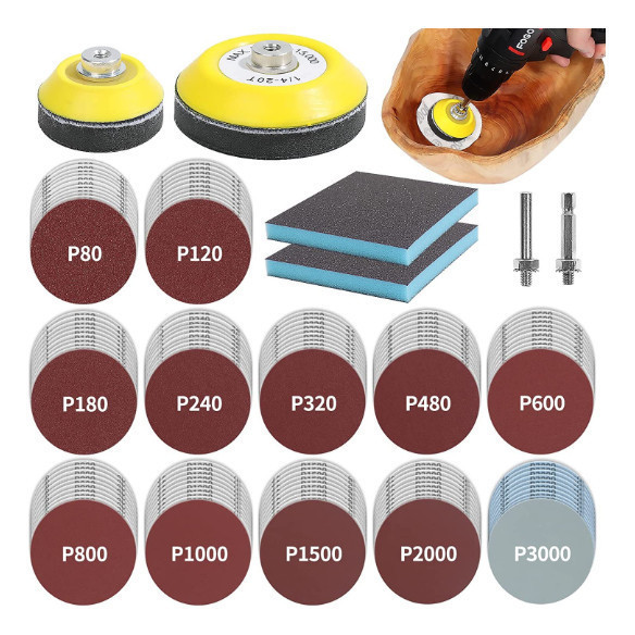 Conjunto 120 Pcs Disco De Lixa De 3 Polegadas Com Almofadas em Oferta na Shopee
