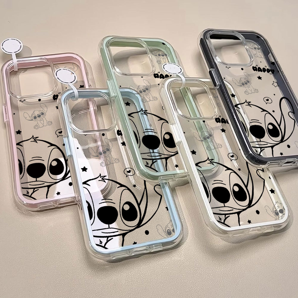 Capa de celular para iPhone 17 16 15 14 13 11 Xs Max Pro Air XR Capinha transparente 2 em 1 com ponto feliz Caso em Oferta na Shopee
