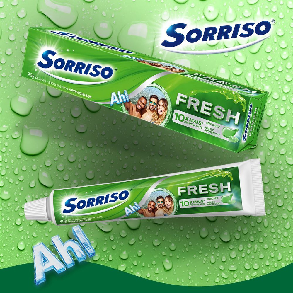 Detalhes do Creme Dental Sorriso Fresh Hortelã Explosion com 90g