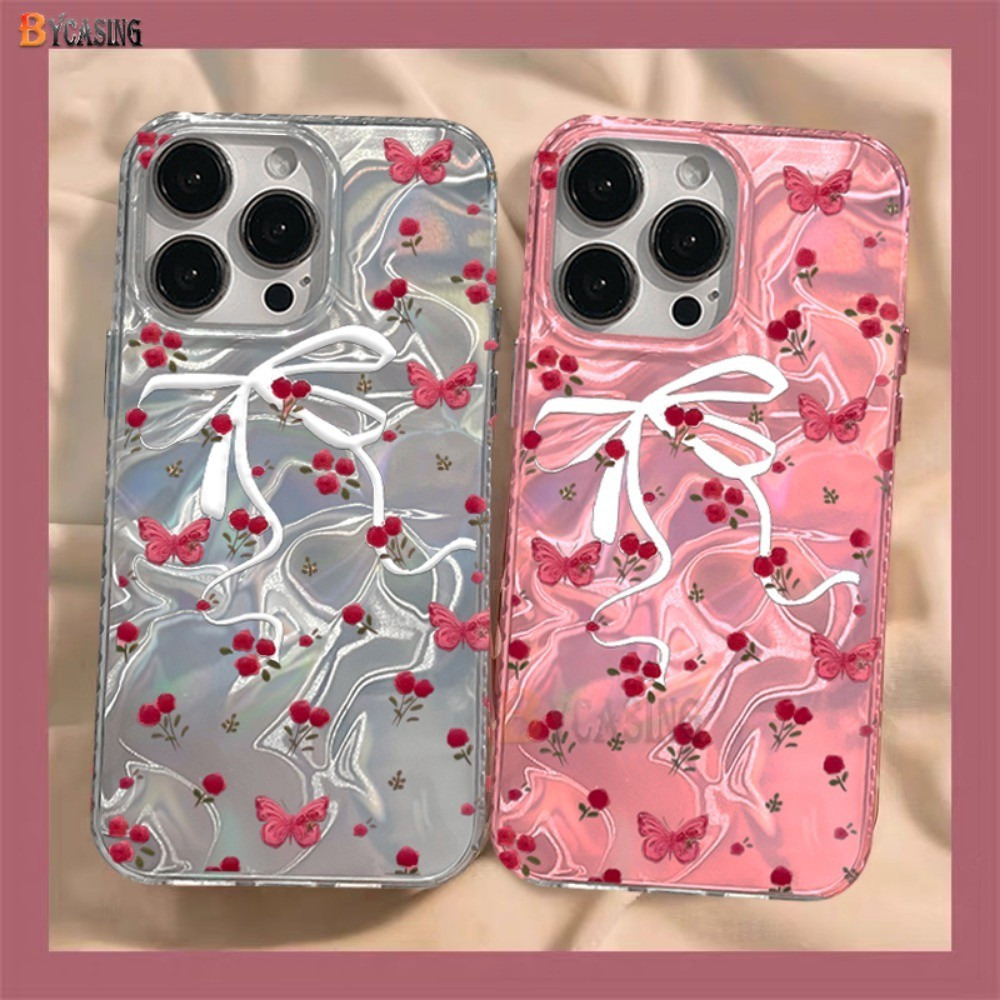 Luxo Romântico Rosa Capinha Capa Para Samsung Galaxy A03 A05 A06 A10S A10 A11 A12 A13 A15 A14 A16 Borboleta