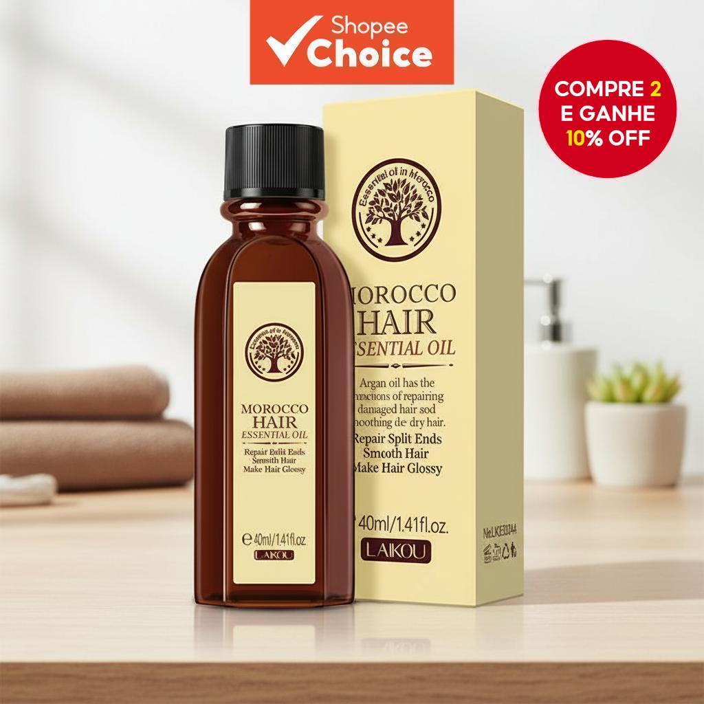 Óleo de Argan do Marrocos LAIKOU para tratar pontas duplas e nutrir cabelos danificados em Oferta na Shopee