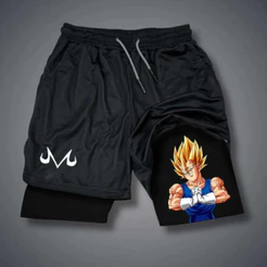 Short Compressão 2 em 1 Masculino Anime luta dragon Para Academia gym drifit