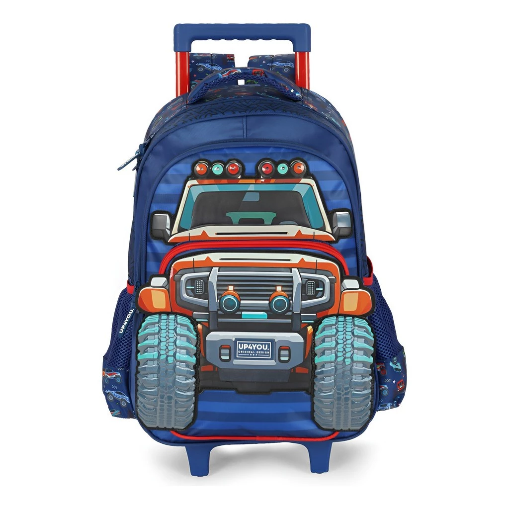 Mochila de Rodinha Infantil Carrinho Azul Up4you