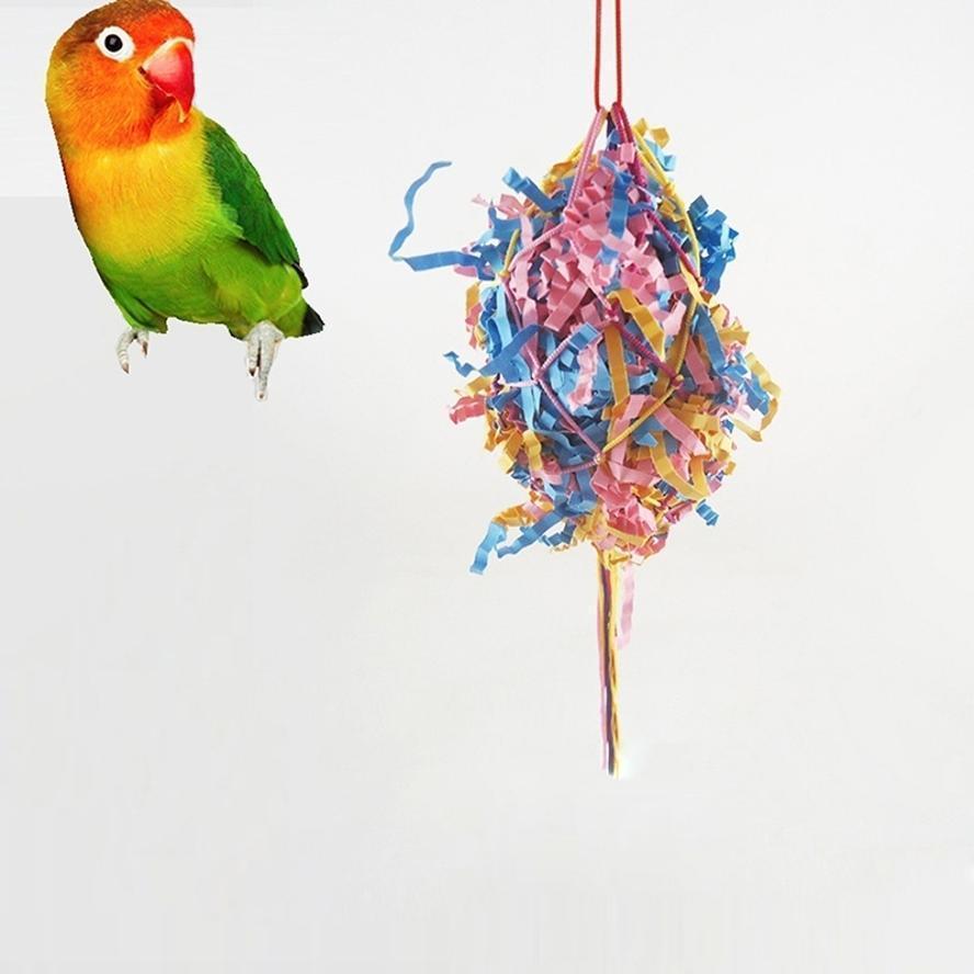 1 peça pequenos brinquedos de forrageamento para animais de estimação, brinquedos de mordida de pássaro em forma de estr