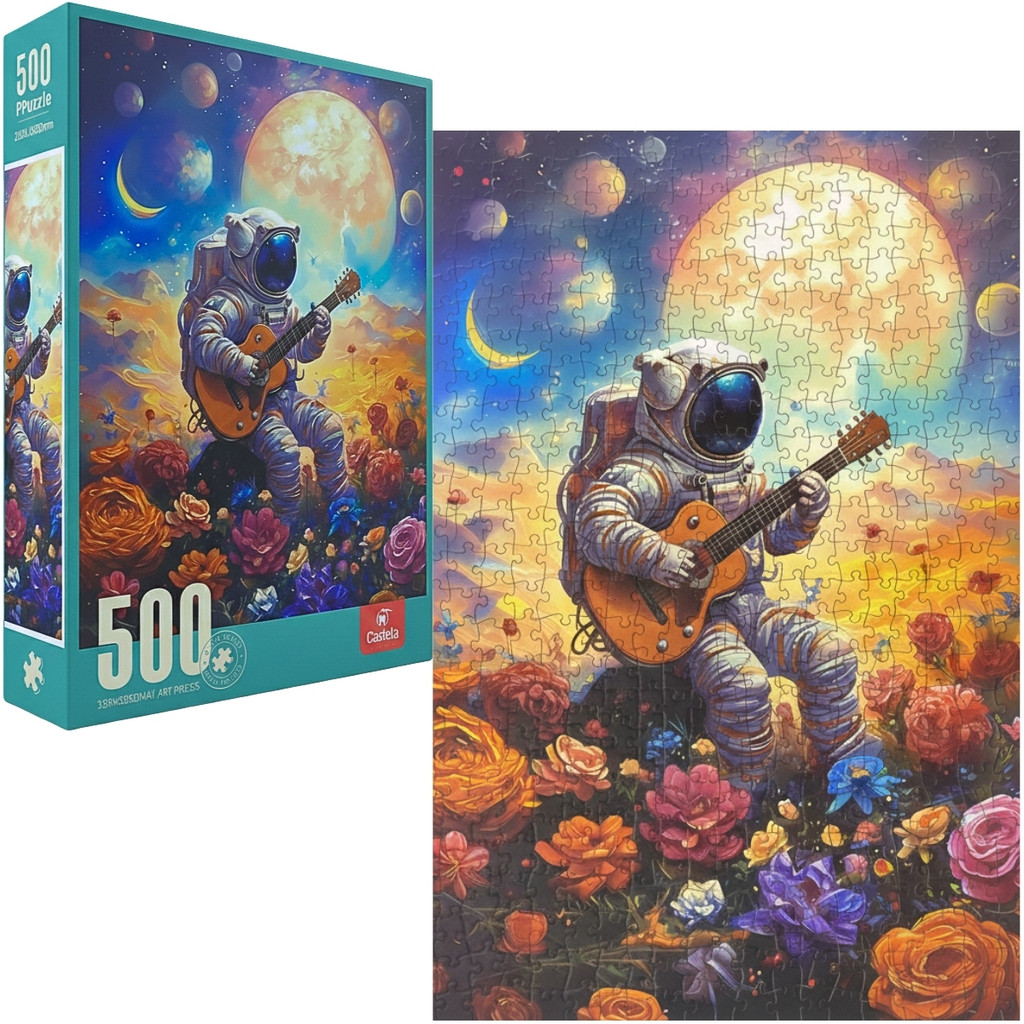 Quebra Cabeça Astronauta Romântico 500 Peças Puzzle Premium Textura Sedosa - Castela em Oferta na Shopee