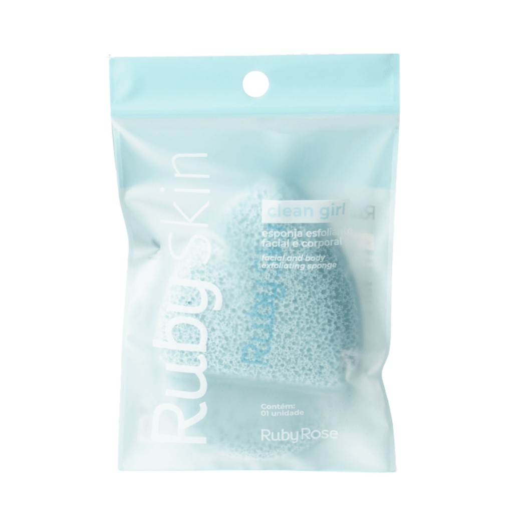 Esponja Esfoliante Facial e Corporal Puff Clean Ruby Skin - Hba7000 -  Ruby Rose