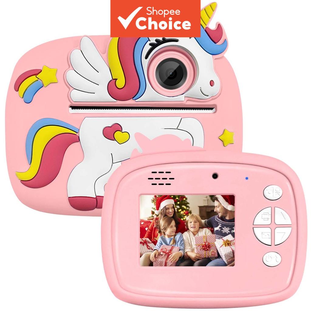 Câmera Impressão Instantânea 1080P De Fotos Digital Multifuncional Para Crianças