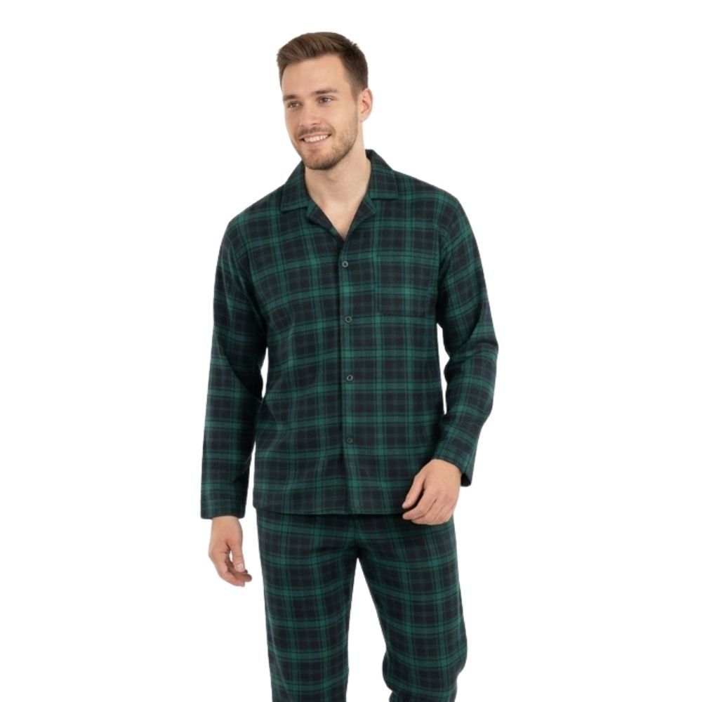 Pijama Masculino Longo Sepie 010C Flanela - Verde