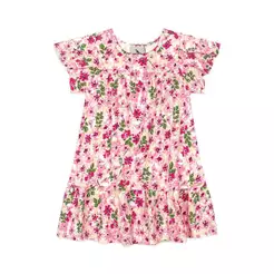 Vestido Bebê Floral Cotton Recortes Quimby