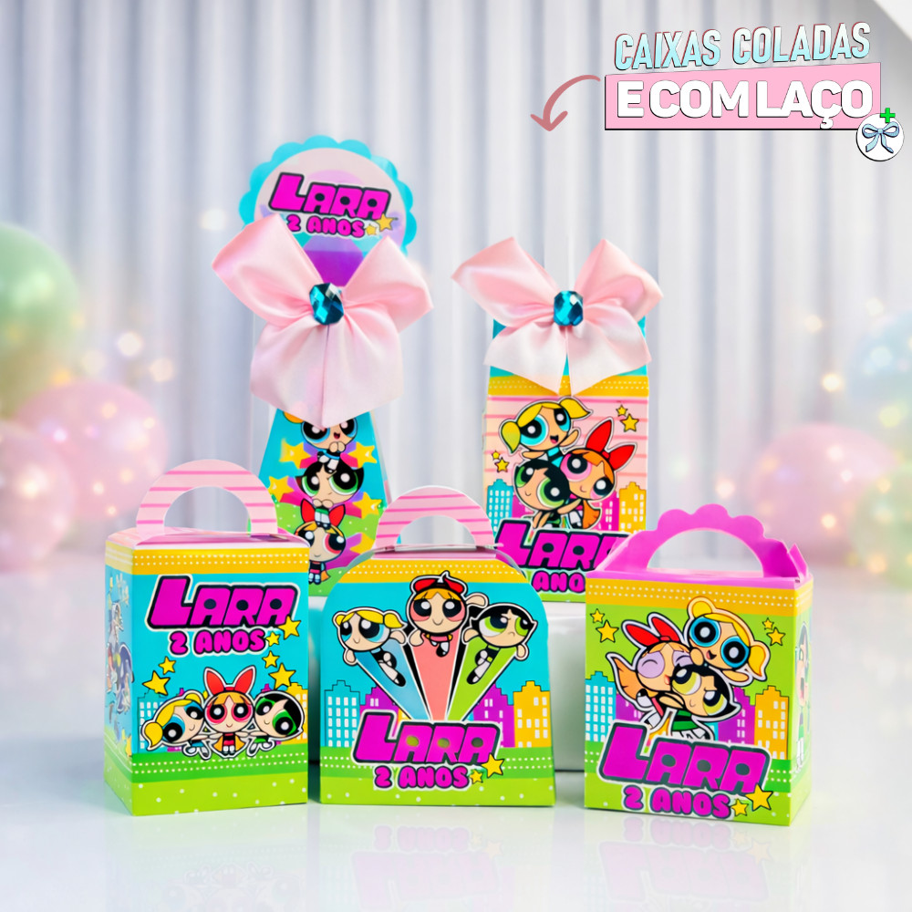 Kit Caixas As Meninas Super Poderosas Personalizada + BRINDE /Lembrancinha de Festa /Aniversário