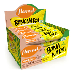 Caixa 20 unid Bananada Cremosa Zero Açucar Doce Vegano Flormel 22g