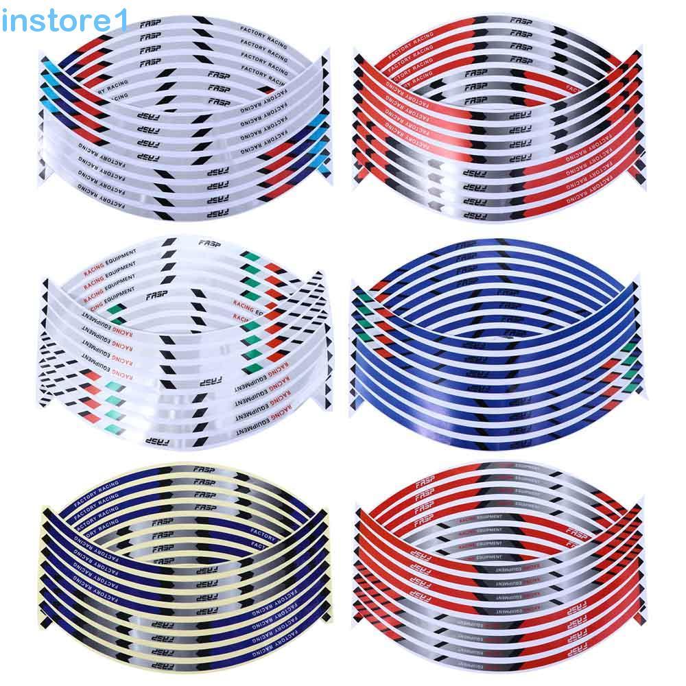 INSTORE Adesivos Para Rodas De Motocicleta , Decalques De Bicicleta , Fita Listrada De Aro Automáticos De Moto