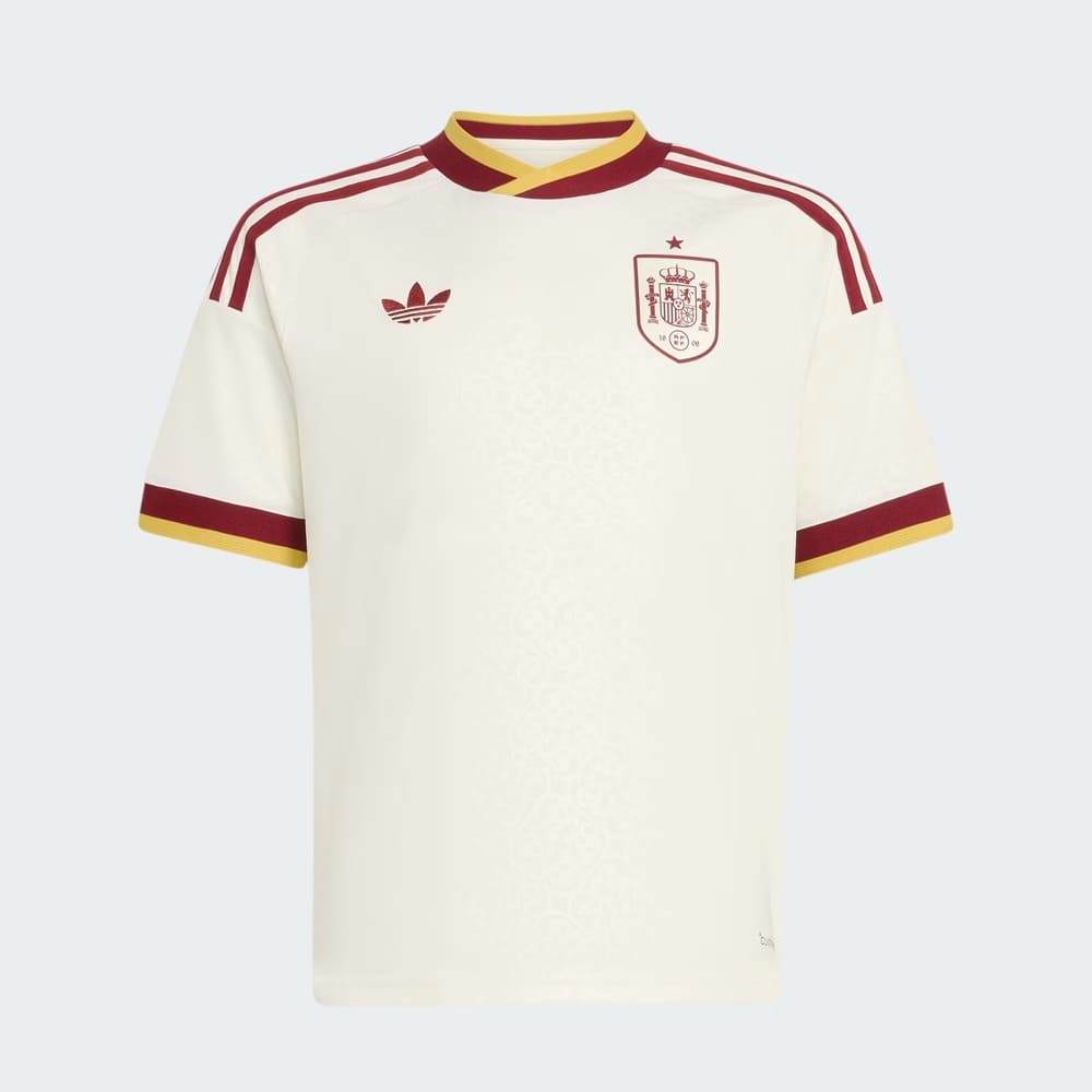 Camisa Espanha II Adidas 2026 Infantil Off White Oficial + NF