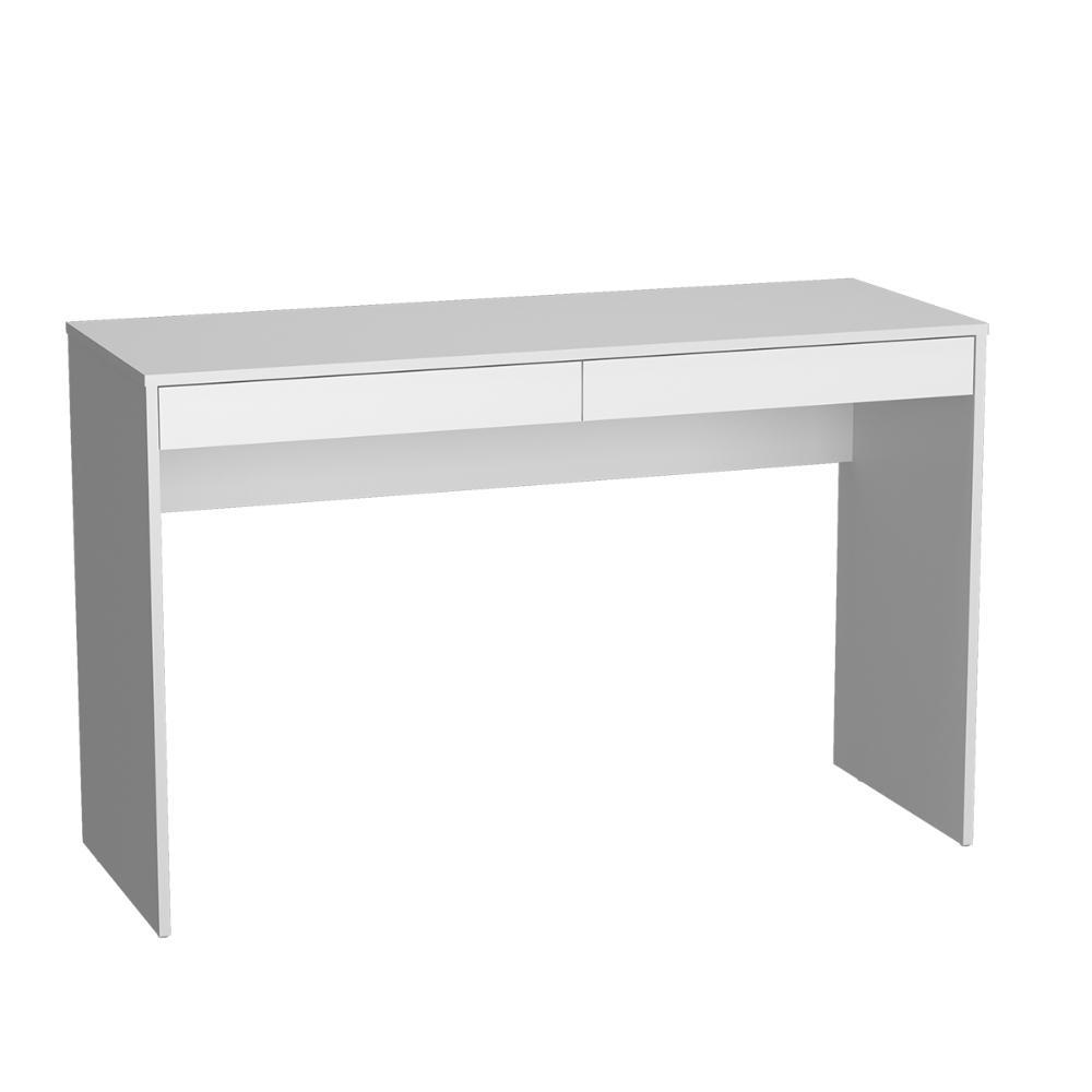Escrivaninha Penteadeira Moderna Madri com 2 Gavetas B35 Branco 120cm Emovell