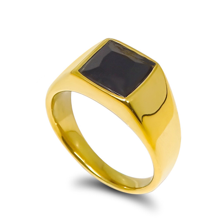 Anel Com Pedra De Aço Inoxidável em Oferta na Shopee