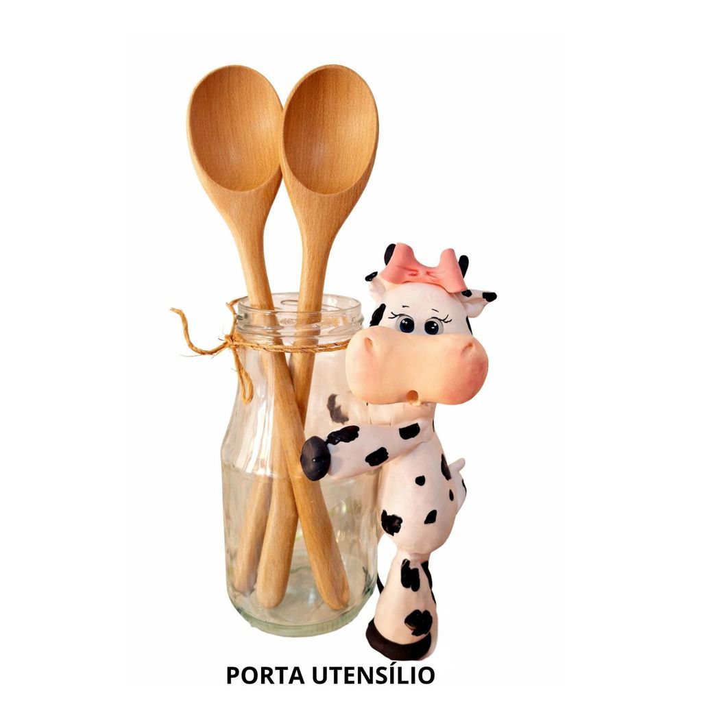 Porta talher organizador vaca para Cozinha Porta Utensílios pote vidro decoração cozinha