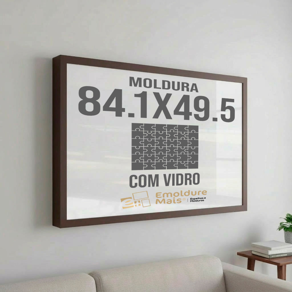 Grow 1500 peças 84,1x59,6 moldura com vidro para quebra-cabeça cor Tabaco