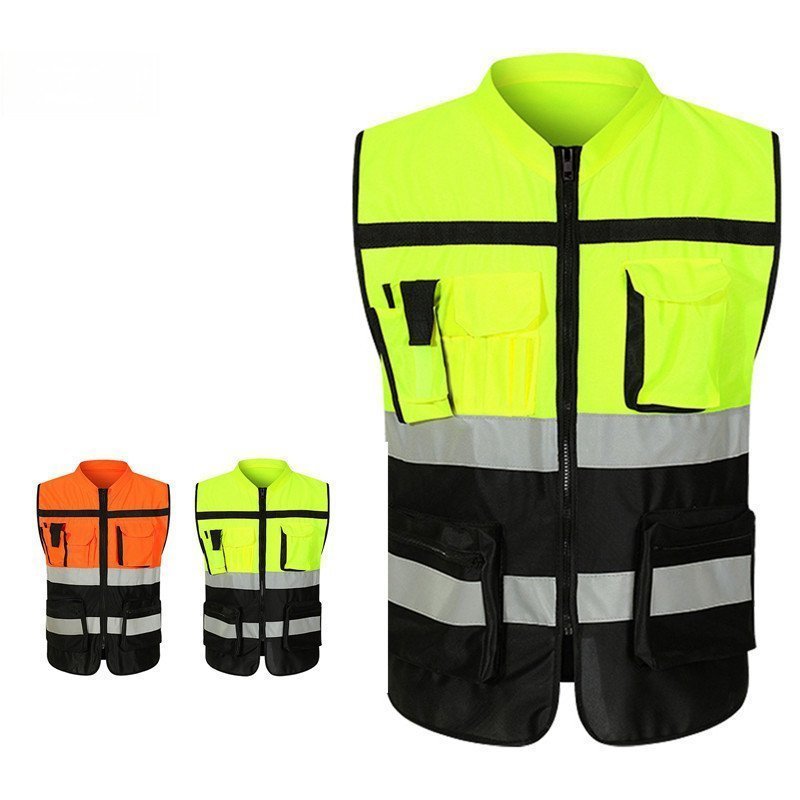 Colete Refletivo de Alta Visibilidade para Trabalho, Vestuário para Motociclistas, Segurança para Construção Noturna